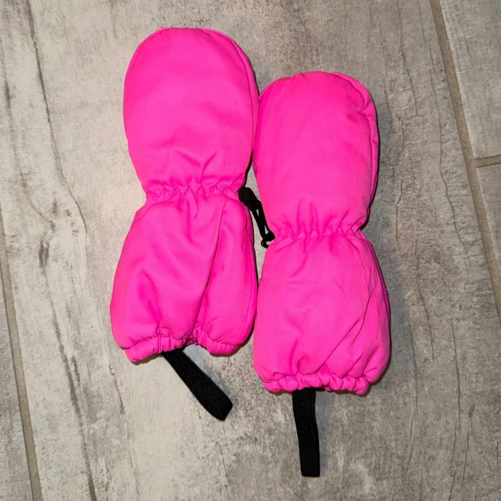 Kids Bright Pink Snow Mittens Warm Waterproof‎ Size 3XS 3TP